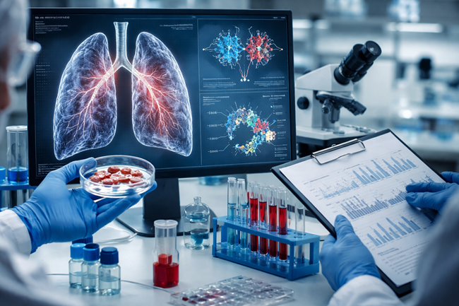 Representative image of pulmonary hypertension drug research highlighting activin signalling inhibition, as GSK plc moves to acquire 35Pharma Inc. and advance HS235 for cardiopulmonary disease treatment.