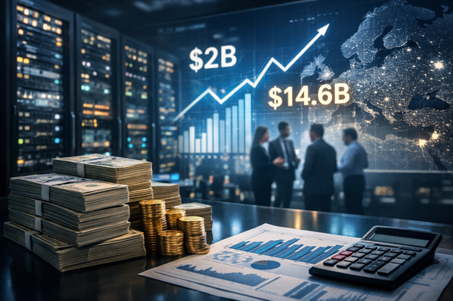 Representative image: Conceptual illustration of AI data center infrastructure and venture capital investment, reflecting the record $2 billion Series C funding round that valued Nscale at $14.6 billion as the UK-based AI infrastructure hyperscaler expands GPU compute and cloud capacity globally.