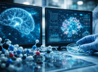 Representative image of AI-driven central nervous system drug discovery, reflecting how Insilico Medicine expanded its Tenacia Biotechnology collaboration in a deal worth up to $94.75 million.
