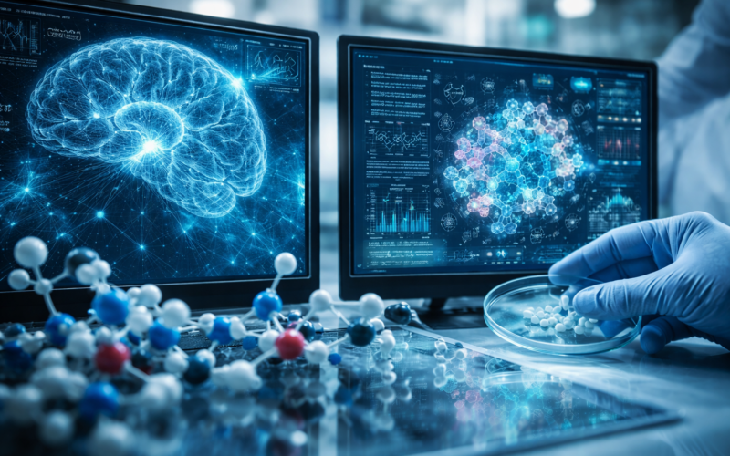Representative image of AI-driven central nervous system drug discovery, reflecting how Insilico Medicine expanded its Tenacia Biotechnology collaboration in a deal worth up to $94.75 million.