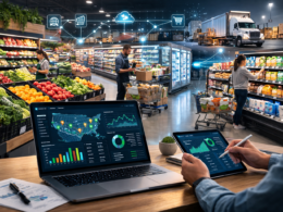 Representative image: Illustration of AI-powered grocery inventory management as Afresh Technologies expands its grocery AI platform to manage replenishment, forecasting, and supply chain decisions across the entire supermarket.