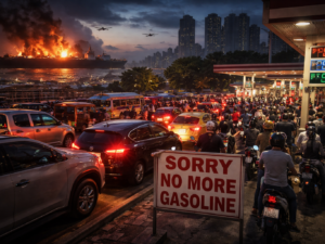 Representative image of Asia’s fuel crisis deepening as the Philippines declares an energy emergency after Strait of Hormuz shipping disruptions raised fears over regional oil supply and fuel availability.