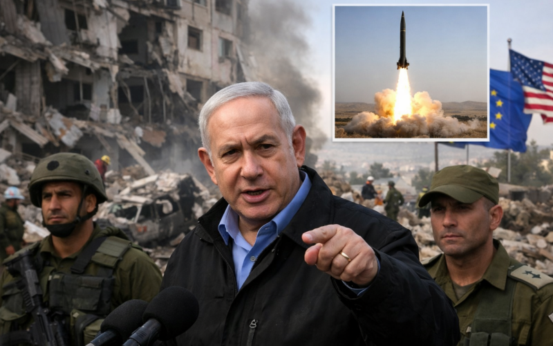 Israeli Prime Minister Benjamin Netanyahu calls for European support against Iran following the Diego Garcia missile escalation, as global tensions rise after long-range strike — representative image.