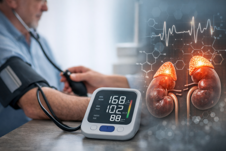 Representative image of resistant hypertension screening and cortisol-related disease, illustrating Corcept Therapeutics’ MOMENTUM trial findings on hypercortisolism prevalence in difficult-to-treat blood pressure patients.