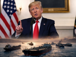 Representative image of United States President Donald Trump and oil tankers in the Strait of Hormuz, illustrating the story on Trump extending the Hormuz deadline again as United States-Iran indirect talks advance through Pakistan.