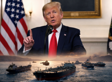Representative image of United States President Donald Trump and oil tankers in the Strait of Hormuz, illustrating the story on Trump extending the Hormuz deadline again as United States-Iran indirect talks advance through Pakistan.