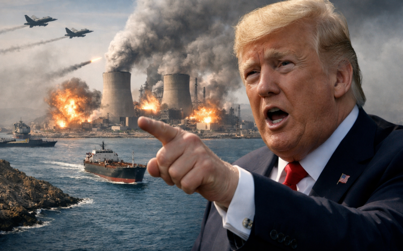 Representative image of United States President Donald Trump issuing a 48-hour ultimatum to Iran over the Strait of Hormuz, highlighting escalating tensions and threats to target Iranian power plants.