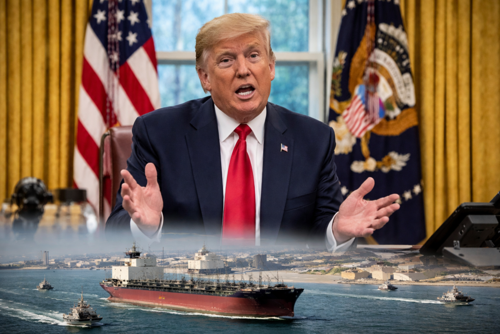 Representative image of United States President Donald Trump speaking in the Oval Office as markets watch Iran’s reported oil and gas concession tied to Strait of Hormuz transit flows, a development at the center of the latest Trump-Iran-Hormuz story.