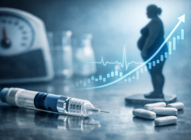 Representative image of a GLP-1 injection device and weight management concept, illustrating Novo Nordisk A/S’s Wegovy HD FDA approval and its potential to redefine weight loss outcomes in the global obesity treatment market.