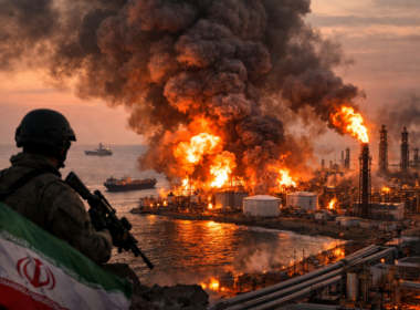 Representative image of a Gulf oil refinery and energy infrastructure under threat, illustrating rising geopolitical tensions after Iran warns it could target regional oil facilities if the United States strikes power plants, escalating fears of a broader energy crisis and prolonged oil price surge.