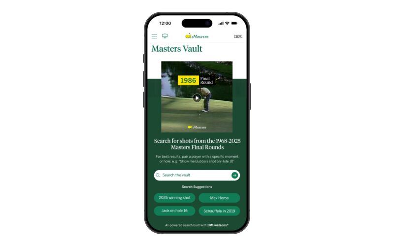IBM (NYSE: IBM) launches agentic AI at the Masters Tournament, unlocking 50 years of Augusta video history with watsonx