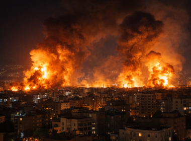 Representative image of explosions over Tehran after unprecedented Israeli strikes, as stalled United States peace talks and another delayed Hormuz deadline deepen fears of a wider Middle East war.
