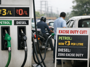 Representative image of a fuel station in India after the excise duty cut on petrol and diesel, as the Hormuz crisis pushes up India’s energy import bill and raises pressure on fuel pricing policy.