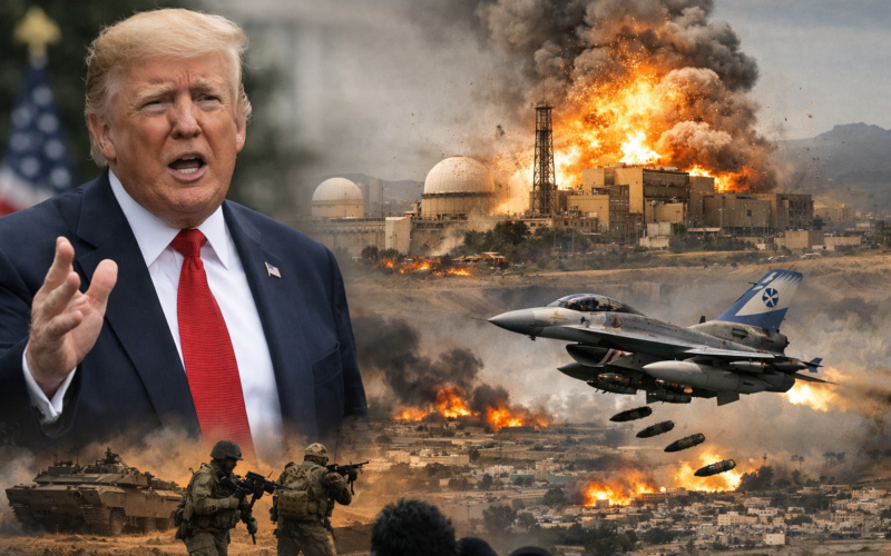 Trump signals possible Iran war exit as Natanz is struck again and Israel escalates attack threats — a representative image capturing rising Middle East tensions, nuclear site strikes, and shifting U.S. military strategy in the Iran conflict.