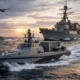 Representative image of a United States Navy unmanned surface vessel operating near a naval warship, illustrating the US Navy’s MASC programme cancellation and the launch of the $2.1 billion MUSV marketplace under the Golden Fleet strategy.