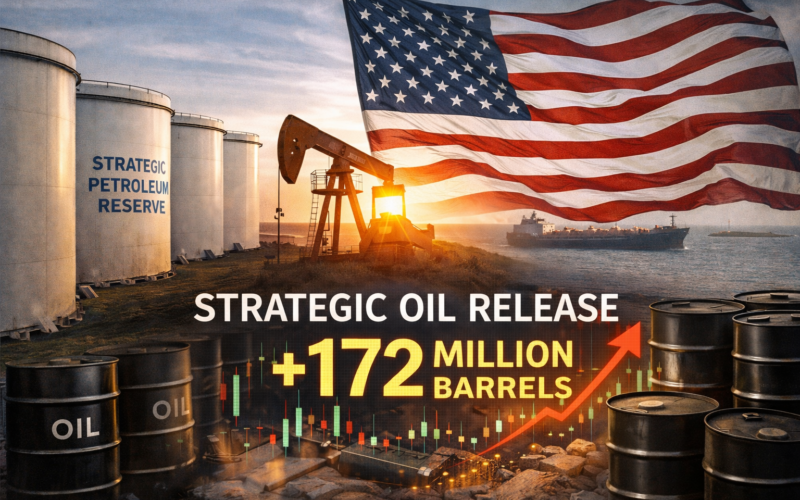 Representative image of the United States Strategic Petroleum Reserve and oil infrastructure as the Trump administration authorises a 172 million barrel SPR drawdown while 32 International Energy Agency nations coordinate the largest emergency oil release in history to stabilise global crude markets.