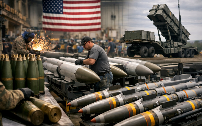 Representative image of a United States defence manufacturing line as the Pentagon signs framework agreements with BAE Systems, Lockheed Martin, and Honeywell Aerospace to expand munitions production and missile defence capacity on a wartime footing.
