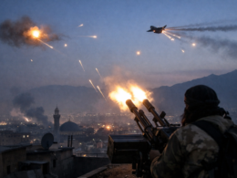 Representative image of pre-dawn air defence fire over Kabul as Afghanistan’s Taliban-led government confirms engagement with Pakistani military aircraft, highlighting rising Afghanistan–Pakistan tensions and fresh security risks in the region.
