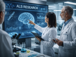 Representative image of scientists analyzing neurological data during amyotrophic lateral sclerosis research, reflecting the clinical investigation behind NeuroSense Therapeutics’ PrimeC therapy following the PARADIGM Phase 2b ALS trial publication in JAMA Neurology.
