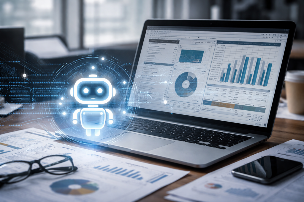 Representative image of artificial intelligence agents integrated into financial modeling workflows, reflecting how Rogo’s acquisition of Offset aims to automate spreadsheets, investment analysis, and institutional finance operations.