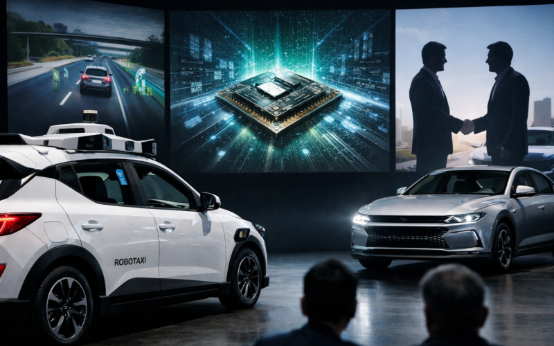 Representative image of autonomous vehicles and AI driving systems as Hyundai Motor Company and Kia Corporation deepen their partnership with NVIDIA Corporation to integrate DRIVE Hyperion and accelerate robotaxi and software-defined vehicle development.