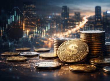 Representative image of digital dollar tokens symbolizing SoFi Technologies and Mastercard’s move to enable SoFiUSD stablecoin settlement across Mastercard’s global payments network, highlighting the growing integration of regulated stablecoins into mainstream financial infrastructure.