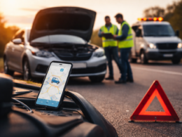 Representative image of a digitally dispatched roadside assistance response, illustrating how Agero’s planned acquisition of Urgently (NASDAQ: ULY) could expand AI-driven mobility services across automotive, fleet, and insurance markets.