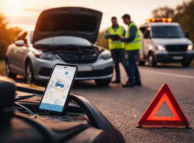 Representative image of a digitally dispatched roadside assistance response, illustrating how Agero’s planned acquisition of Urgently (NASDAQ: ULY) could expand AI-driven mobility services across automotive, fleet, and insurance markets.