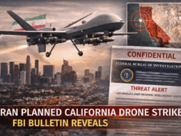 Representative image illustrating a drone flying over California as reports reveal that Iran allegedly considered a surprise drone strike on targets in the state, according to a Federal Bureau of Investigation intelligence bulletin disclosed during the ongoing United States–Iran conflict.
