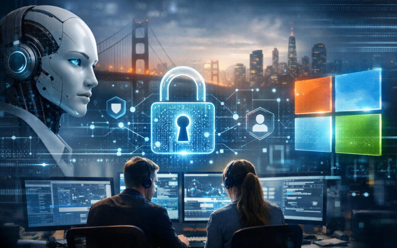Representative image of enterprise AI agent security, highlighting how RSA Security’s Microsoft partnership aims to protect autonomous software identities from emerging authentication and access threats.