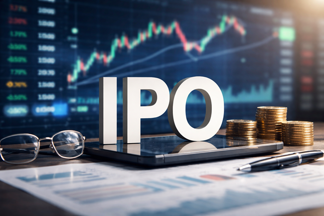 Representative image of an initial public offering (IPO) concept as MiniMed Group prices its Nasdaq debut at $20 per share, raising about $560 million while Medtronic plc prepares to list the diabetes technology business under the ticker MMED.