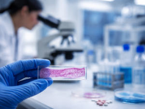 Representative image of a laboratory skin research setting illustrating the kind of translational science behind Rubedo Life Sciences’ RLS-1496 Phase 1 dermatology results in psoriasis, atopic dermatitis, and skin aging.