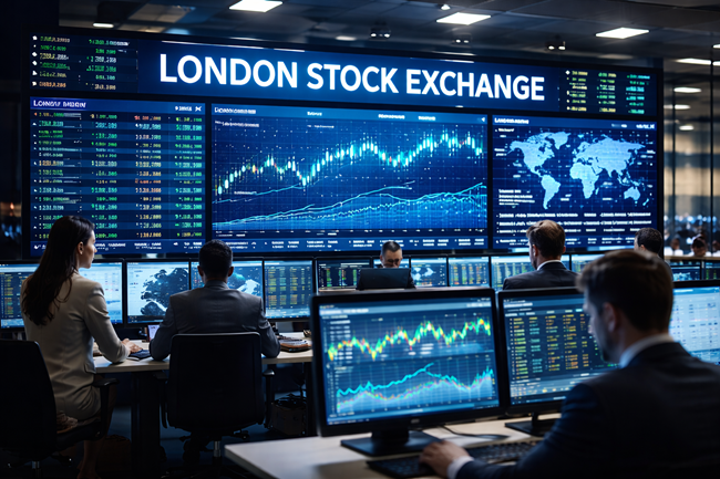 A representative image of a modern financial trading floor and real-time market data screens, reflecting London Stock Exchange Group plc’s strong 2025 results as its shift into a global financial data and infrastructure platform drives higher margins, earnings growth, and record cash generation.