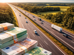 Representative image of a motorway corridor and capital flows illustrating HICL Infrastructure PLC’s £311 million A63 Motorway stake sale in France, as the London-listed infrastructure investor exits the Atlandes asset at a 21% premium to book value.