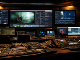 Representative image: A professional film editing and post-production suite illustrating the type of AI-assisted filmmaking workflows at the center of Netflix, Inc.’s acquisition of Ben Affleck’s film-technology startup InterPositive.