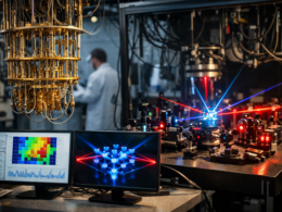 Representative image of a quantum computing lab setup showing superconducting and neutral atom research systems, illustrating Google’s two-qubit strategy and what its neutral atom expansion could mean for IonQ, QuEra, and the future of quantum computing.