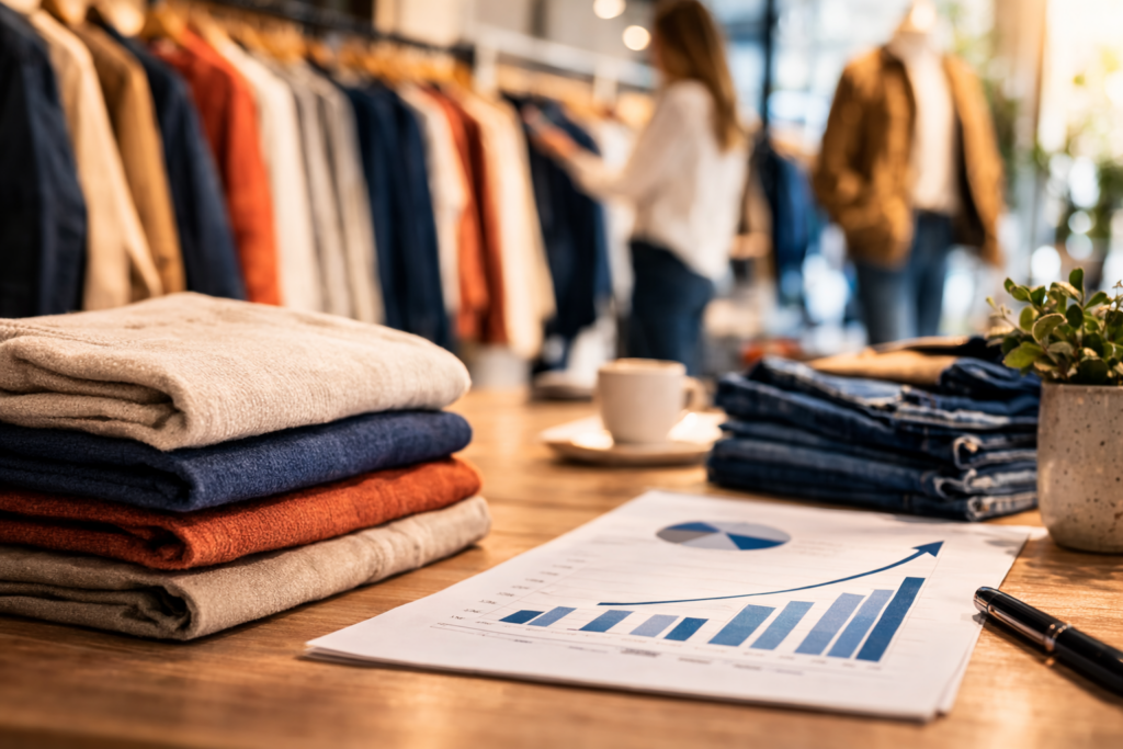 Representative image: Financial charts and retail strategy documents illustrating the earnings outlook discussed in “G-III Apparel Group FY2026 results: sales decline, Saks Global bankruptcy hit and PVH license exit weigh on earnings.”