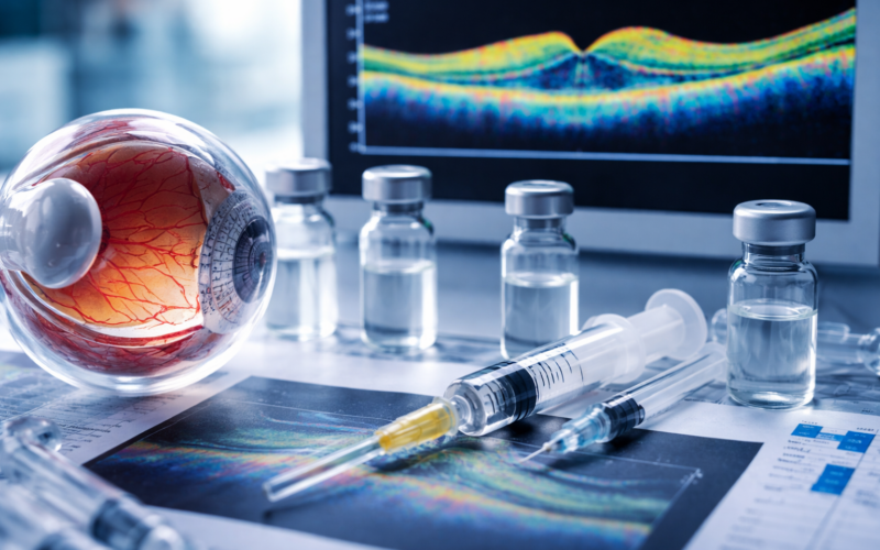 Representative image of retinal disease drug development and ophthalmology research, illustrating the Innovent Biologics IBI324 versus Vabysmo story in wet AMD and diabetic macular edema.