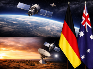 Representative image of a space surveillance network concept as Germany and Australia deepen defence cooperation on early warning systems aimed at tracking emerging satellite threats from Russia and China.
