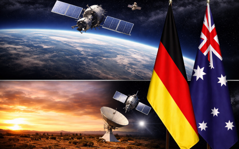 Representative image of a space surveillance network concept as Germany and Australia deepen defence cooperation on early warning systems aimed at tracking emerging satellite threats from Russia and China.