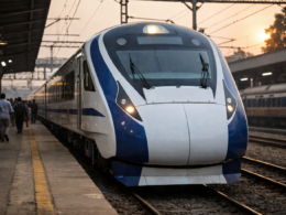 Representative image of a Vande Bharat Express train at an Indian railway platform, illustrating the Business News Today feature on whether 20834 Vande Bharat Express remains the best Secunderabad to Visakhapatnam train option in 2026.