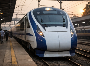 Representative image of a Vande Bharat Express train at an Indian railway platform, illustrating the Business News Today feature on whether 20834 Vande Bharat Express remains the best Secunderabad to Visakhapatnam train option in 2026.