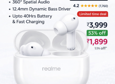 realme Buds T310 in Agile White: top true wireless earbuds under ₹2,000