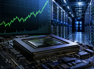 Representative image of an AI chip and data centre infrastructure as Nvidia Corporation’s record stock close and renewed semiconductor rally put hyperscaler AI spending back in investor focus.