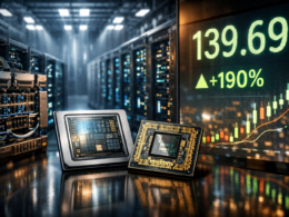 Representative image of AI data centre chips and server infrastructure, illustrating why Marvell Technology is drawing investor attention after the Nvidia-backed NVLink Fusion partnership and ahead of its Q1 FY27 earnings.