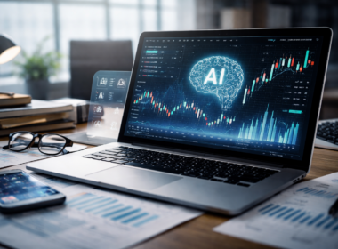 Representative image of AI-powered stock analysis tools and digital investing dashboards, reflecting Versant Media Group’s StockStory acquisition and CNBC’s push into data-driven retail investor insights.