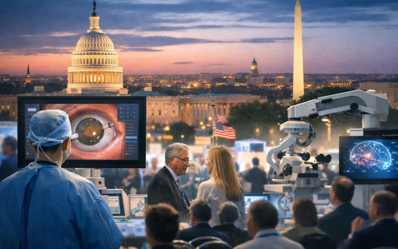 Representative image of the ASCRS 2026 Annual Meeting in Washington, D.C., highlighting cataract and refractive surgery innovation, ophthalmic practice trends, and artificial intelligence in eye care.