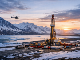 Representative image of an Arctic onshore oil drilling site in Greenland, illustrating why Greenland Energy Company (NASDAQ: GLND) stock is drawing attention ahead of its planned first Jameson Land Basin drill spud in 2026.