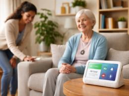 Representative image of in-home senior care technology, illustrating how Arlo’s Aloe Care Health acquisition could strengthen aging-in-place services, remote wellness monitoring, and caregiver-connected smart home support.