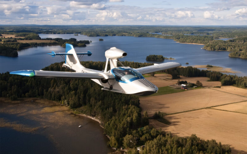 Atol Aurora in flight, the aircraft platform at the center of Sensofusion’s move to take counter-drone systems to the skies through its Atol Aviation acquisition.